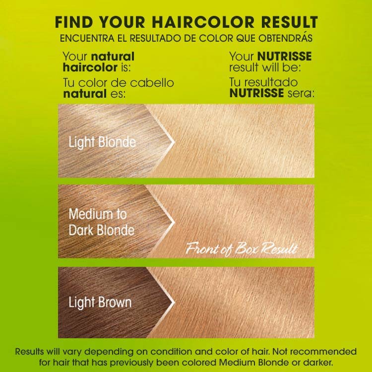 Nutrisse 100 extra light natural blonde before after swatch